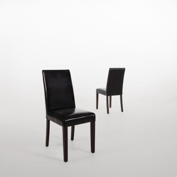 Bolero Faux Leather Dining Chairs Black (Pack of 2) GF954