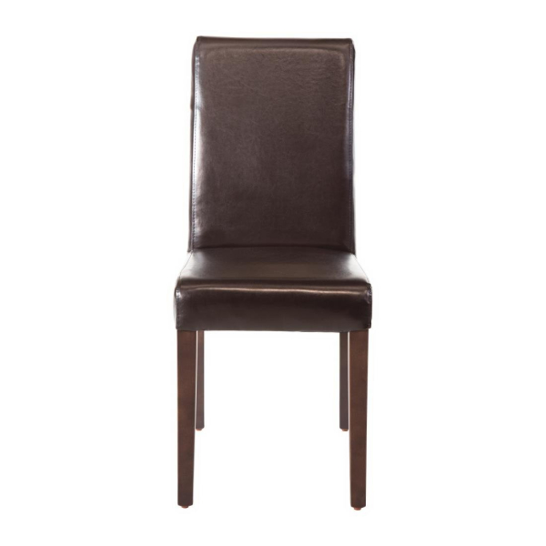 Bolero Faux Leather Dining Chairs Brown (Pack of 2) GF955