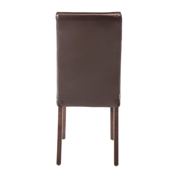 Bolero Faux Leather Dining Chairs Brown (Pack of 2) GF955