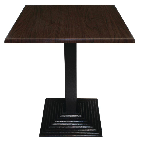 Bolero Pre-drilled Square Table Top Dark Brown 700mm GG639