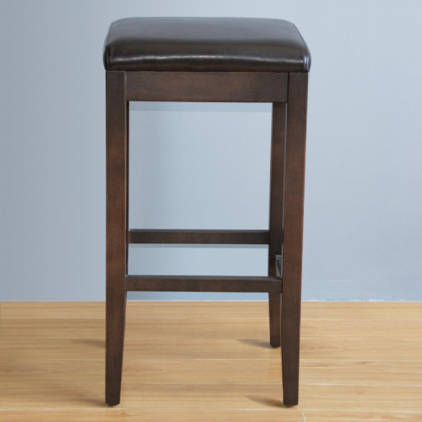 Bolero Faux Leather High Bar Stools Dark Brown (Pack of 2) GG649