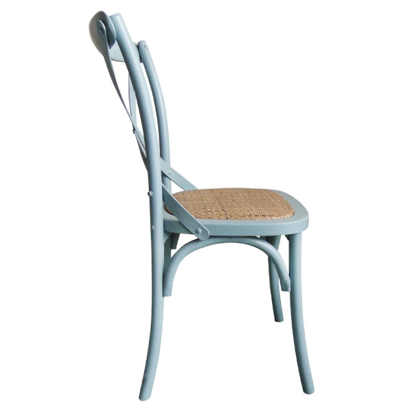 Bolero Blue Wooden Dining Chairs with Backrest (Pack of 2) GG655