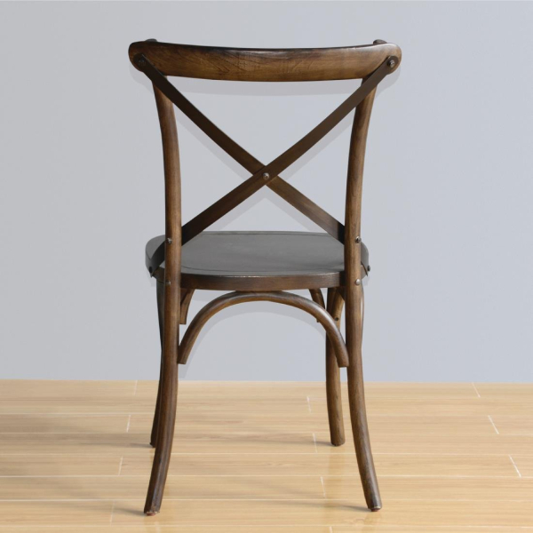 Bolero Wooden Dining Chair with Metal Cross Backrest (Pack of 2) GG658