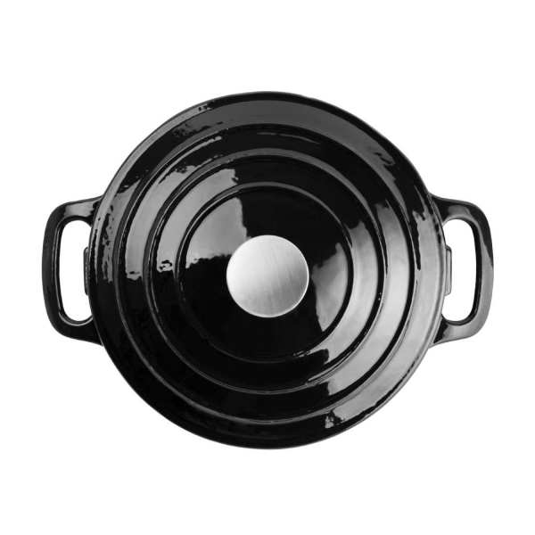 Vogue Black Round Casserole Dish 3.2 Litre GH300