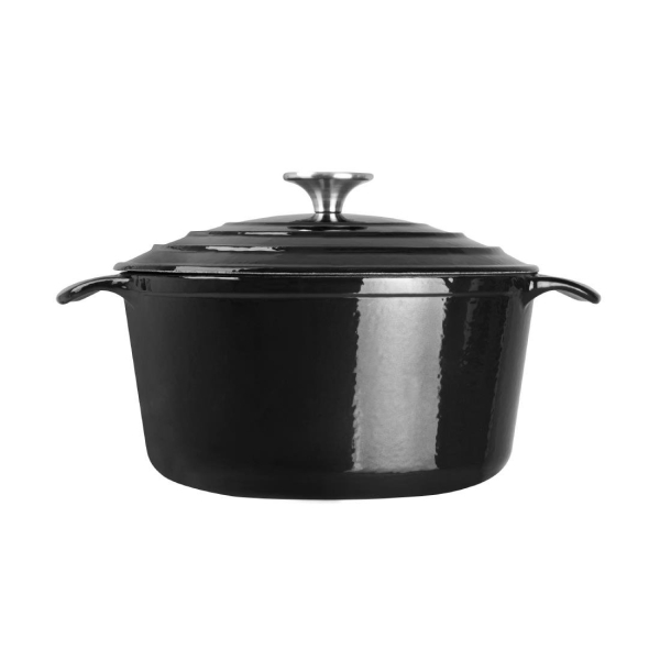 Vogue Black Round Casserole Dish 4 Litre GH301
