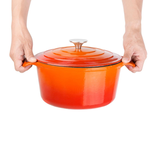 Vogue Orange Round Casserole Dish 4 Litre GH303