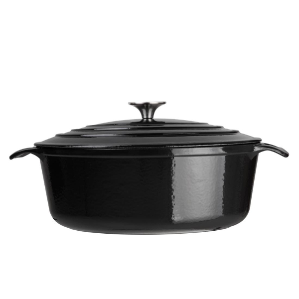 Vogue Black Oval Casserole Dish 5 Litre GH306