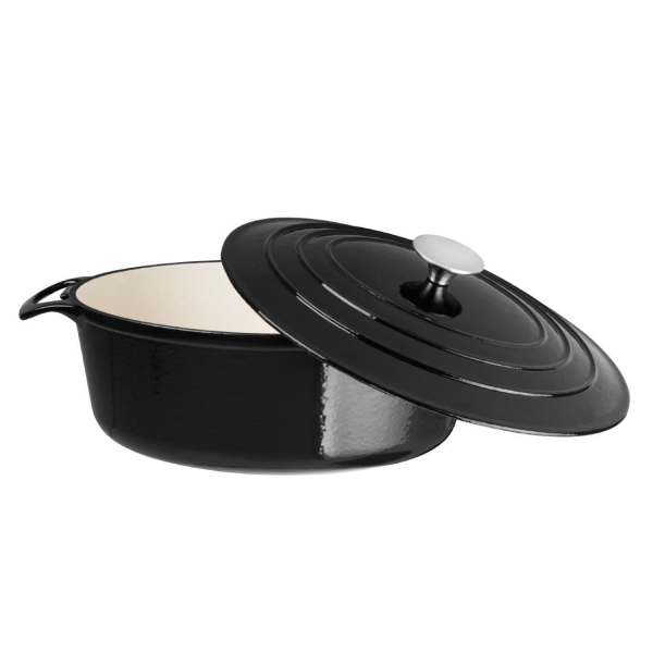 Vogue Black Oval Casserole Dish 5 Litre GH306