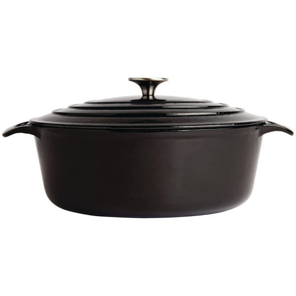 Vogue Black Oval Casserole Dish 6 Litre GH310
