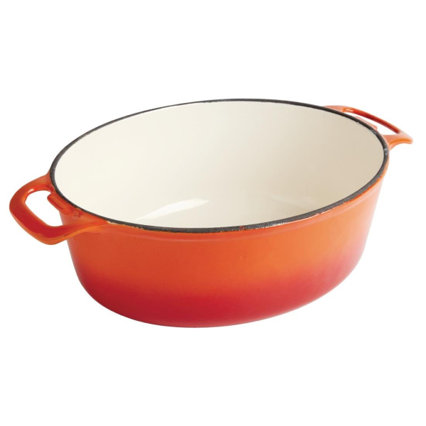 Vogue Orange Oval Casserole Dish 5 Litre GH311