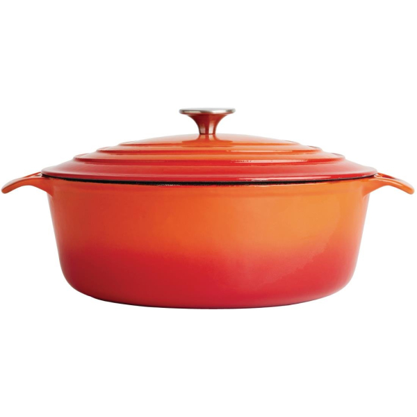 Vogue Orange Oval Casserole Dish 5 Litre GH311