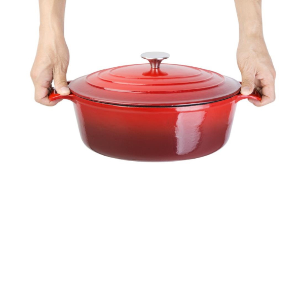 Vogue Red Oval Casserole Dish 6 Litre GH314
