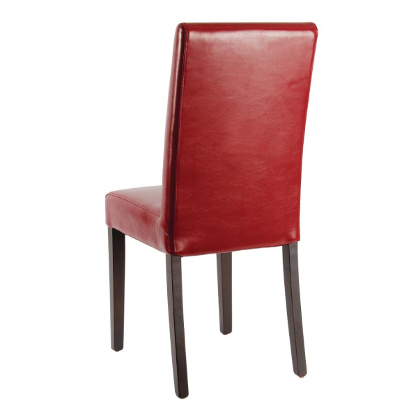 Bolero Faux Leather Dining Chairs Red (Pack of 2) GH443