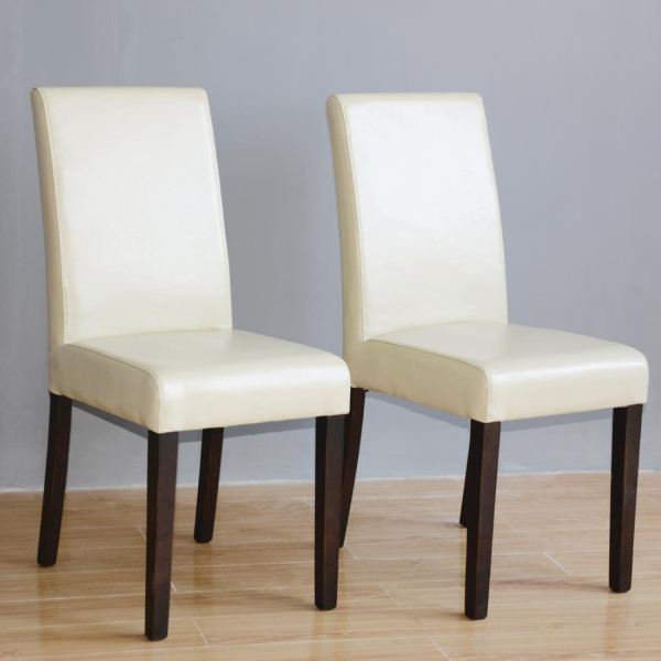 Bolero Faux Leather Dining Chairs Cream (Pack of 2) GH444