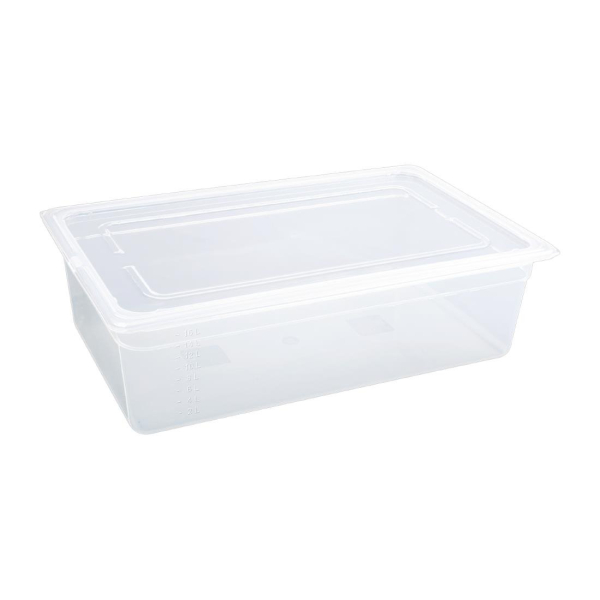 Vogue Polypropylene 1/1 Gastronorm Container with Lid 150mm GJ512