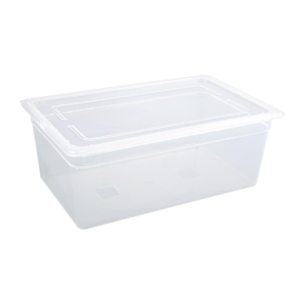Vogue Polypropylene 1/1 Gastronorm Container with Lid 200mm GJ513