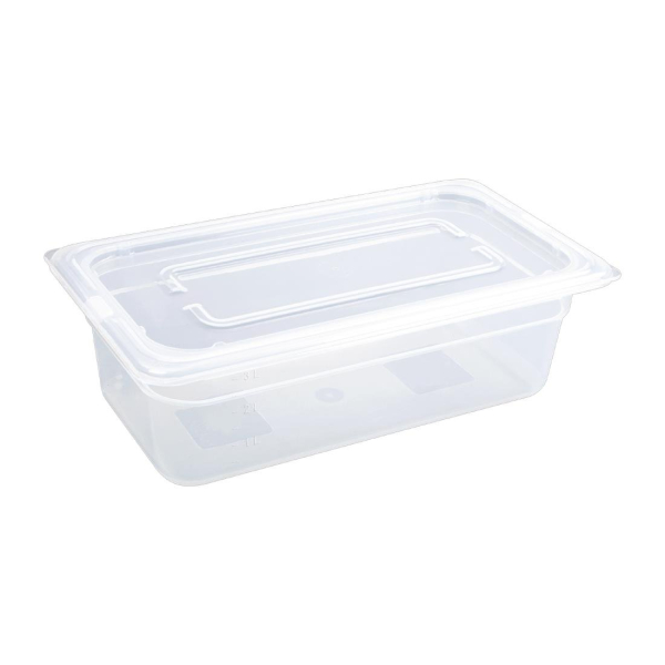 Vogue Polypropylene 1/3 Gastronorm Container with Lid 100mm GJ519