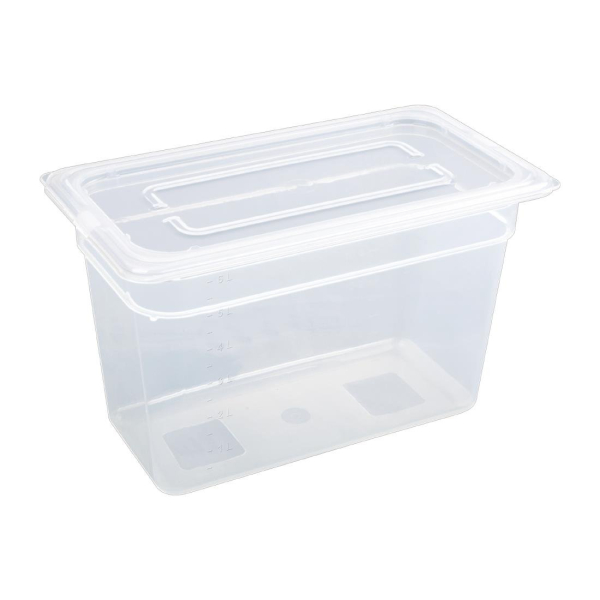 Vogue Polypropylene 1/3 Gastronorm Container with Lid 200mm GJ521