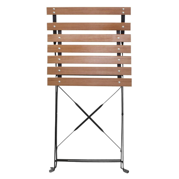 Bolero Faux Wood Bistro Folding Chairs (Pack of 2) GJ766