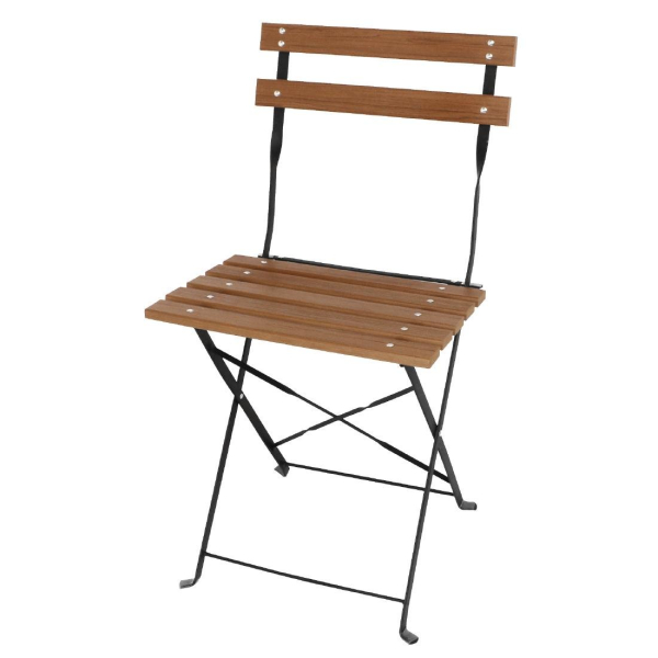 Bolero Faux Wood Bistro Folding Chairs (Pack of 2) GJ766