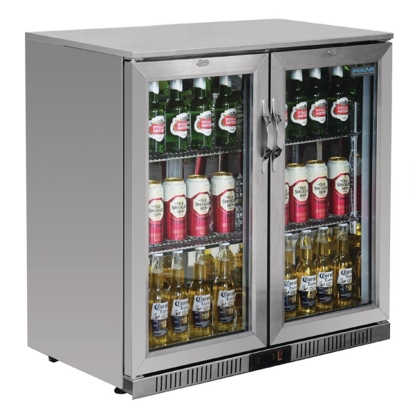 Polar Back Bar Cooler with Hinged Doors Stainless Steel 208Ltr GL008