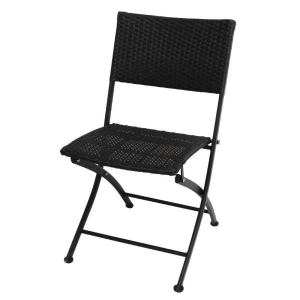 Bolero PE Wicker Folding Chair Set (Pack of 2) GL303