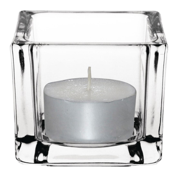 Olympia Glass Tealight Holder Square Clear GM224