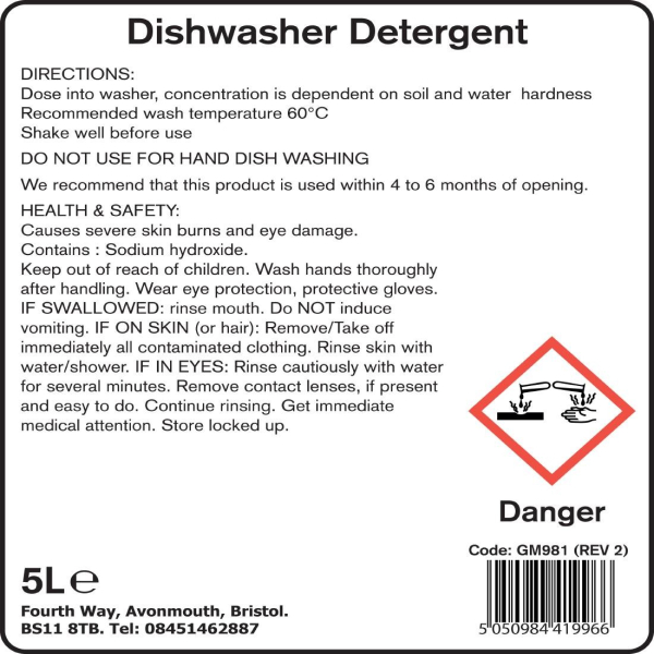 Jantex Pro Dishwasher Detergent 5 Litre GM981