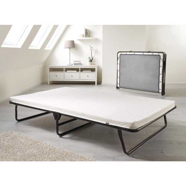 Jay-Be Contract Folding Bed with Airflow Fibre Mattress Double in Black Colour GR371