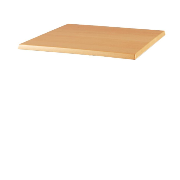 Werzalit Pre-drilled Square Table Top  Planked Beech 800mm GR504