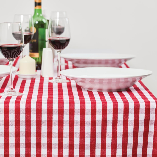 Gingham Tablecloth Red 1320 x 1320mm HB582