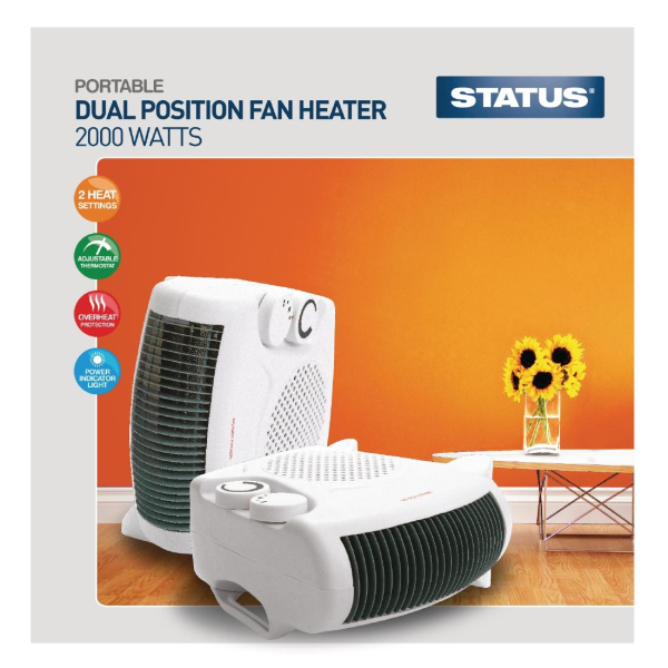 Status Portable Dual Position Fan Heater 2kW HC272