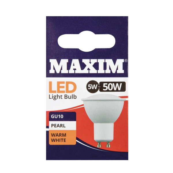 Status Maxim LED GU10 Pearl Warm White 5W (Pack of 10) HC646