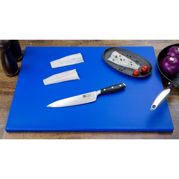 Hygiplas Extra Thick Low Density Blue Chopping Board Large HC872