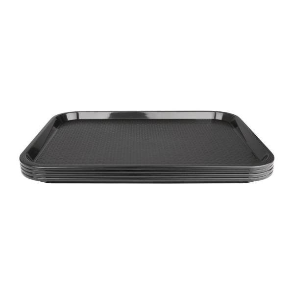 Kristallon Medium Polypropylene Fast Food Tray Black 415mm P501