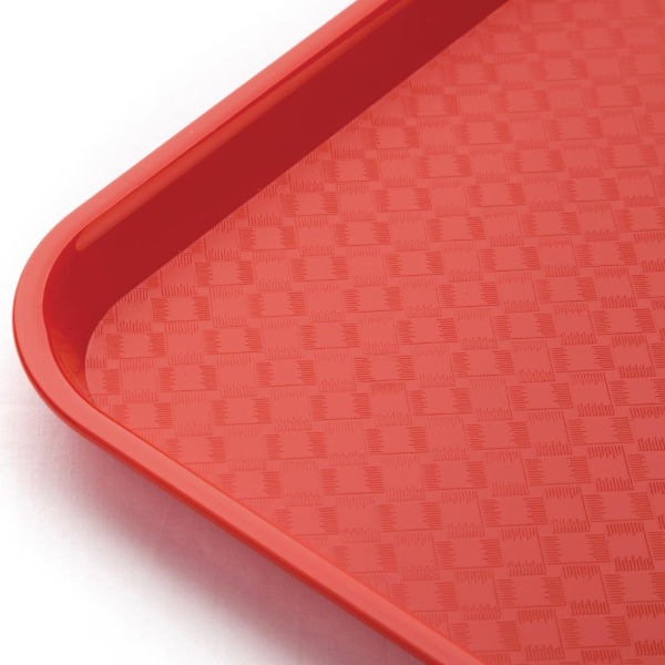 Kristallon Medium Polypropylene Fast Food Tray Red 415mm P504