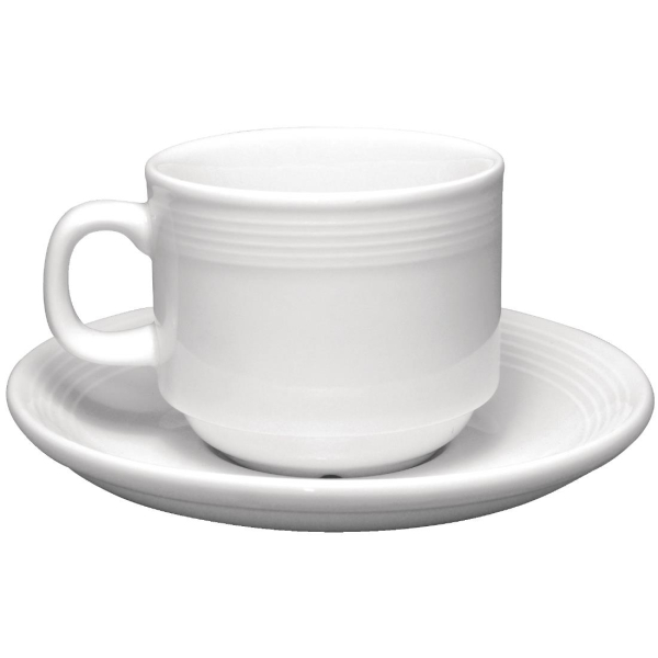 Olympia Linear Stacking Tea Cup Saucers U085