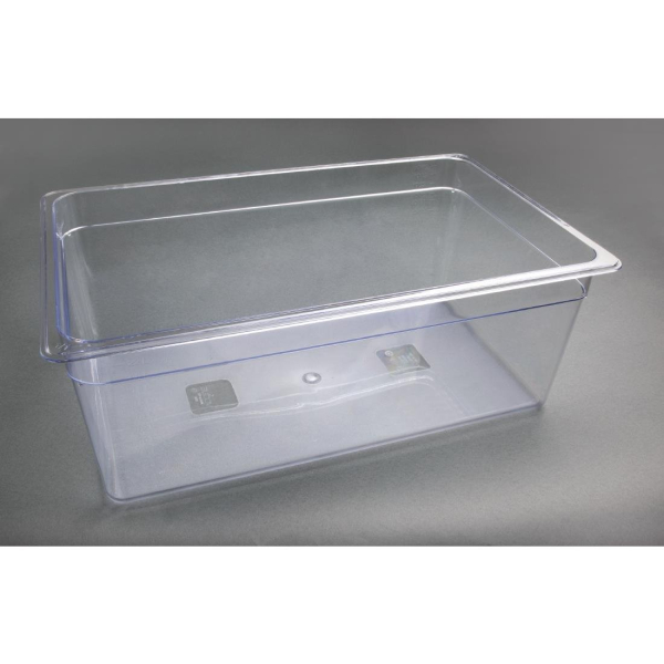 Vogue Polycarbonate 1/1 Gastronorm Container 200mm Clear U227