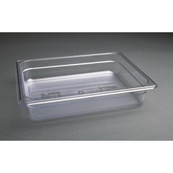 Vogue Polycarbonate 1/2 Gastronorm Container 65mm Clear U228