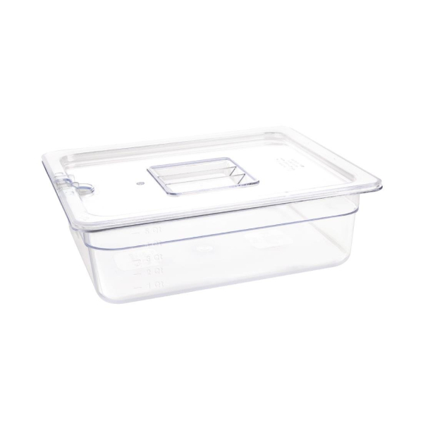 Vogue Polycarbonate 1/2 Gastronorm Container 100mm Clear U229