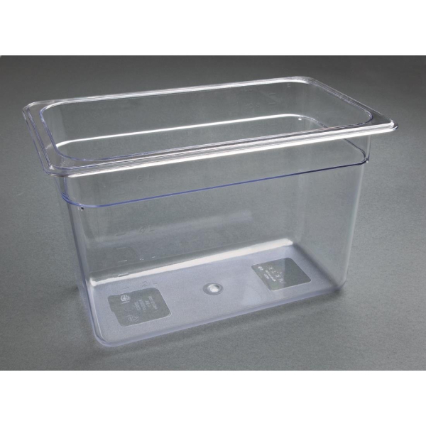 Vogue Polycarbonate 1/3 Gastronorm Container 200mm Clear U235