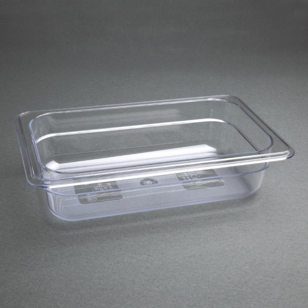Vogue Polycarbonate 1/4 Gastronorm Container 65mm Clear U236