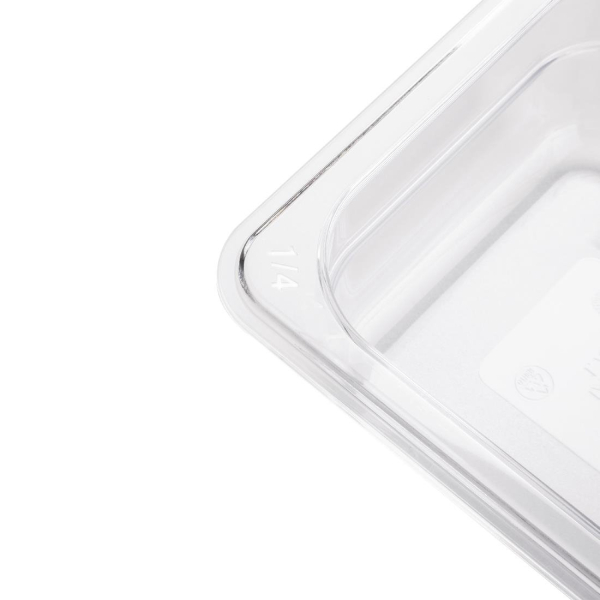 Vogue Polycarbonate 1/4 Gastronorm Container 150mm Clear U238