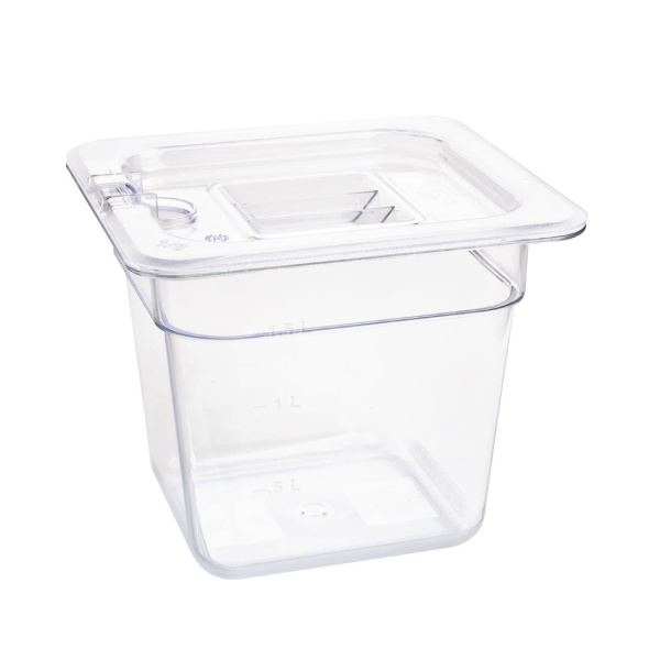 Vogue Polycarbonate 1/6 Gastronorm Container 150mm Clear U241
