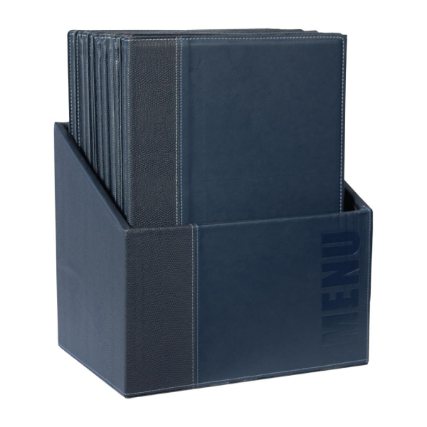 Securit Contemporary Menu Covers and Storage Box A4 Blue U270