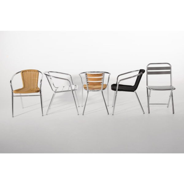 Bolero Aluminium and Ash Chairs (Pack of 4) U421