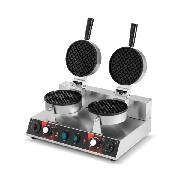 Modena Commercial Waffle Maker Double Round Plates WF2