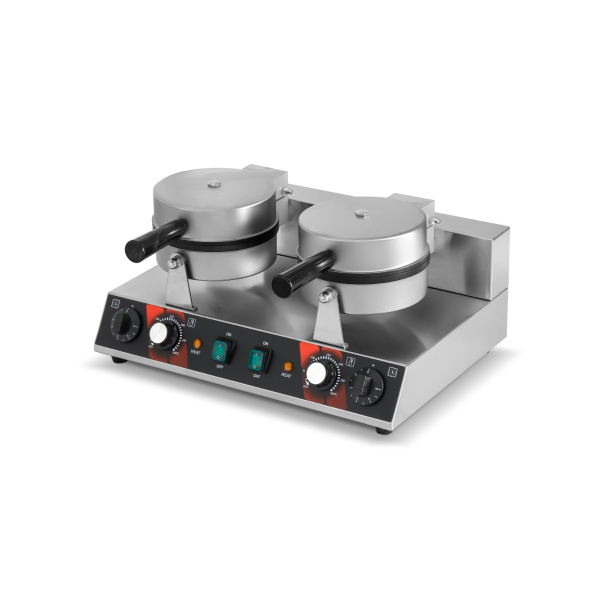 Modena Commercial Waffle Maker Double Round Plates WF2