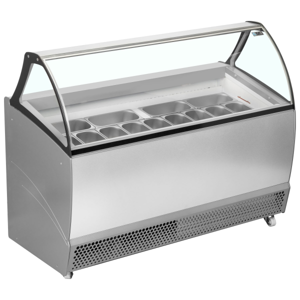 ISA BERMUDA RV13 Ventilated Scoop Ice Cream Display Grey 1670mm wide