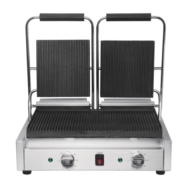 Buffalo Bistro Contact Grill Double Ribbed Plates DM902 DY994